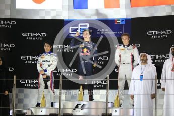 World © Octane Photographic Ltd. Prema Racing – Pierre Gasly, ART Grand Prix – Nobuharu Matsushita and Russian Time – Artem Markelov. Saturday 26th November 2016, GP2 Race 1, Yas Marina Circuit, Abu Dhabi. Digital Ref :