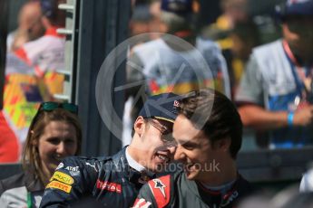 World © Octane Photographic Ltd. Haas F1 Team - Esteban Gutierrez and Red Bull Racing - Daniil Kvyat. Sunday 20th March 2016, F1 Australian GP - Class of 2016, Melbourne, Albert Park, Australia. Digital Ref : 1529LB1D6049