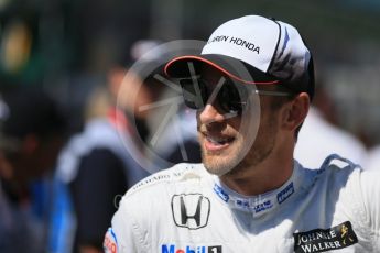 World © Octane Photographic Ltd. McLaren Honda – Jenson Button. Sunday 20th March 2016, F1 Australian GP - Drivers Parade, Melbourne, Albert Park, Australia. Digital Ref : 1523LB1D6308