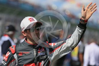 World © Octane Photographic Ltd. Haas F1 Team – Romain Grosjean. Sunday 20th March 2016, F1 Australian GP - Drivers Parade, Melbourne, Albert Park, Australia. Digital Ref : 1523LB1D6397