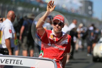 World © Octane Photographic Ltd. Scuderia Ferrari – Sebastian Vettel. Sunday 20th March 2016, F1 Australian GP - Drivers Parade, Melbourne, Albert Park, Australia. Digital Ref : 1523LB1D6405