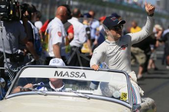 World © Octane Photographic Ltd. Williams Martini Racing – Felipe Massa. Sunday 20th March 2016, F1 Australian GP - Drivers Parade, Melbourne, Albert Park, Australia. Digital Ref : 1523LB1D6525