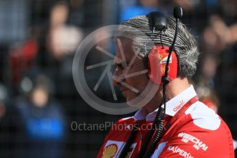 World © Octane Photographic Ltd. Scuderia Ferrari – Maurizio Arrivabene. Sunday 20th March 2016, F1 Australian GP - Grid, Melbourne, Albert Park, Australia. Digital Ref : 1523LB1D6677