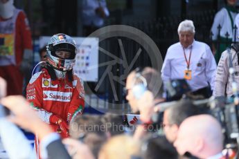 World © Octane Photographic Ltd. Scuderia Ferrari – Sebastian Vettel. Sunday 20th March 2016, F1 Australian GP Race – Parc Ferme, Melbourne, Albert Park, Australia. Digital Ref : 1525LB1D7456