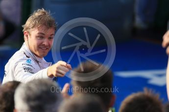 World © Octane Photographic Ltd. Mercedes AMG Petronas – Nico Rosberg. Sunday 20th March 2016, F1 Australian GP Race - Parc Ferme, Melbourne, Albert Park, Australia. Digital Ref : 1525LB1D7562