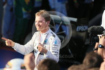 World © Octane Photographic Ltd. Mercedes AMG Petronas – Nico Rosberg. Sunday 20th March 2016, F1 Australian GP Race - Parc Ferme, Melbourne, Albert Park, Australia. Digital Ref : 1525LB1D7580