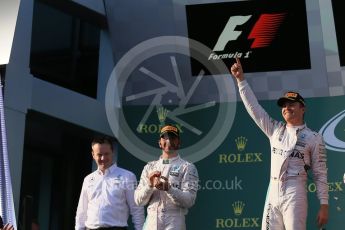 World © Octane Photographic Ltd. Mercedes AMG Petronas – Nico Rosberg. Sunday 20th March 2016, F1 Australian GP Race - Podium, Melbourne, Albert Park, Australia. Digital Ref : 1525LB1D7725