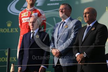 World © Octane Photographic Ltd. Sir Jackie Stewart. Sunday 20th March 2016, F1 Australian GP Race - Podium, Melbourne, Albert Park, Australia. Digital Ref : 1525LB1D7764