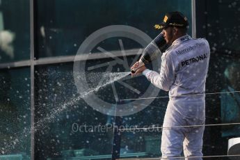World © Octane Photographic Ltd. Mercedes AMG Petronas – Lewis Hamilton. Sunday 20th March 2016, F1 Australian GP Race - Podium, Melbourne, Albert Park, Australia. Digital Ref : 1525LB1D7979