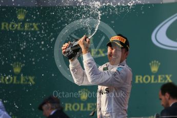 World © Octane Photographic Ltd. Mercedes AMG Petronas – Nico Rosberg. Sunday 20th March 2016, F1 Australian GP Race - Podium, Melbourne, Albert Park, Australia. Digital Ref : 1525LB1D7984