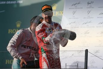World © Octane Photographic Ltd. Scuderia Ferrari – Sebastian Vettel. Sunday 20th March 2016, F1 Australian GP Race - Podium, Melbourne, Albert Park, Australia. Digital Ref : 1525LB1D8043