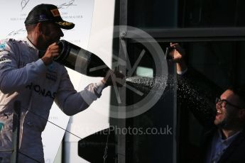 World © Octane Photographic Ltd. Mercedes AMG Petronas – Lewis Hamilton. Sunday 20th March 2016, F1 Australian GP Race - Podium, Melbourne, Albert Park, Australia. Digital Ref : 1525LB1D8048