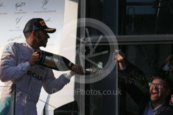 World © Octane Photographic Ltd. Mercedes AMG Petronas – Lewis Hamilton. Sunday 20th March 2016, F1 Australian GP Race - Podium, Melbourne, Albert Park, Australia. Digital Ref : 1525LB1D8052