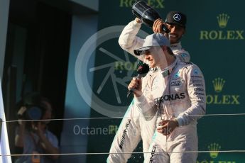 World © Octane Photographic Ltd. Mercedes AMG Petronas – Nico Rosberg. Sunday 20th March 2016, F1 Australian GP Race - Podium, Melbourne, Albert Park, Australia. Digital Ref : 1525LB1D8166