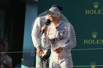 World © Octane Photographic Ltd. Mercedes AMG Petronas – Nico Rosberg. Sunday 20th March 2016, F1 Australian GP Race - Podium, Melbourne, Albert Park, Australia. Digital Ref : 1525LB1D8173