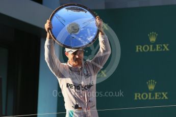 World © Octane Photographic Ltd. Mercedes AMG Petronas – Nico Rosberg. Sunday 20th March 2016, F1 Australian GP Race - Podium, Melbourne, Albert Park, Australia. Digital Ref : 1525LB1D8496