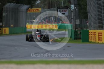 World © Octane Photographic Ltd. McLaren Honda MP4-31 – Jenson Button. Friday 18th March 2016, F1 Australian GP Practice 1, Melbourne, Albert Park, Australia. Digital Ref : 1516LB1D2253