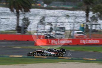 World © Octane Photographic Ltd. Sahara Force India VJM09 - Sergio Perez. Friday 18th March 2016, F1 Australian GP Practice 1, Melbourne, Albert Park, Australia. Digital Ref : 1516LB1D2859