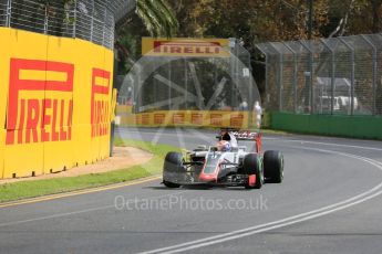 World © Octane Photographic Ltd. Haas F1 Team VF-16 – Romain Grosjean. Friday 18th March 2016, F1 Australian GP Practice 1, Melbourne, Albert Park, Australia. Digital Ref : 1516LB5D1193