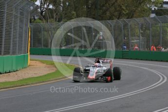World © Octane Photographic Ltd. Haas F1 Team VF-16 – Romain Grosjean. Friday 18th March 2016, F1 Australian GP Practice 1, Melbourne, Albert Park, Australia. Digital Ref : 1516LB5D1235