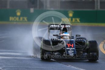 World © Octane Photographic Ltd. McLaren Honda MP4-31 – Fernando Alonso. Friday 18th March 2016, F1 Australian GP Practice 2, Melbourne, Albert Park, Australia. Digital Ref : 1517LB1D3352