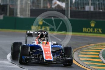 World © Octane Photographic Ltd. Manor Racing MRT05 - Pascal Wehrlein. Friday 18th March 2016, F1 Australian GP Practice 2, Melbourne, Albert Park, Australia. Digital Ref : 1517LB1D3417