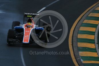 World © Octane Photographic Ltd. Manor Racing MRT05 – Rio Haryanto. Friday 18th March 2016, F1 Australian GP Practice 2, Melbourne, Albert Park, Australia. Digital Ref : 1517LB1D3753