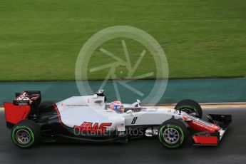 World © Octane Photographic Ltd. Haas F1 Team VF-16 – Romain Grosjean. Friday 18th March 2016, F1 Australian GP Practice 2, Melbourne, Albert Park, Australia. Digital Ref : 1517LB5D1290