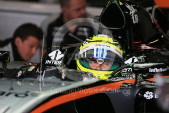 World © Octane Photographic Ltd. Sahara Force India VJM09 - Sergio Perez. Saturday 19th March 2016, F1 Australian GP Practice 3, Melbourne, Albert Park, Australia. Digital Ref : 1519LB1D4535