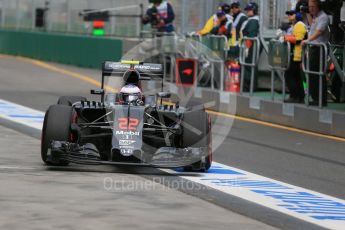 World © Octane Photographic Ltd. McLaren Honda MP4-31 – Jenson Button. Saturday 19th March 2016, F1 Australian GP Practice 3, Melbourne, Albert Park, Australia. Digital Ref : 1519LB1D4808