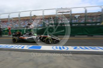 World © Octane Photographic Ltd. Sahara Force India VJM09 - Nico Hulkenberg. Saturday 19th March 2016, F1 Australian GP Practice 3, Melbourne, Albert Park, Australia. Digital Ref : 1519LB5D1674