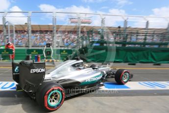 World © Octane Photographic Ltd. Mercedes AMG Petronas W07 Hybrid – Lewis Hamilton Saturday 19th March 2016, F1 Australian GP Practice 3, Melbourne, Albert Park, Australia. Digital Ref : 1519LB5D1839