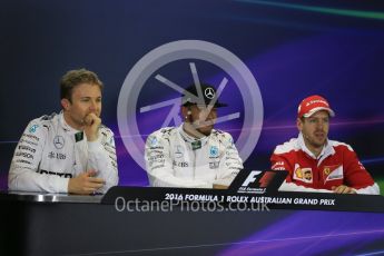 World © Octane Photographic Ltd. Mercedes AMG Petronas W07 Hybrid – Lewis Hamilton, Nico Rosberg and Scuderia Ferrari SF16-H – Sebastian Vettel. Saturday 19th March 2016, F1 Australian GP Qualifying, Melbourne, Albert Park, Australia. Digital Ref : 1520LB1D5709