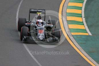 World © Octane Photographic Ltd. McLaren Honda MP4-31 – Jenson Button. Saturday 19th March 2016, F1 Australian GP Qualifying, Melbourne, Albert Park, Australia. Digital Ref : 1521LB1D5106