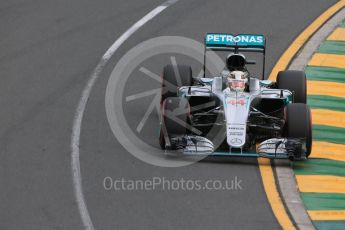 World © Octane Photographic Ltd. Mercedes AMG Petronas W07 Hybrid – Lewis Hamilton. Saturday 19th March 2016, F1 Australian GP Qualifying, Melbourne, Albert Park, Australia. Digital Ref :