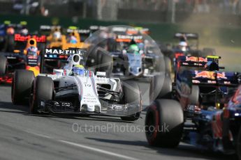 World © Octane Photographic Ltd. Williams Martini Racing, Williams Mercedes FW38 – Felipe Massa. Sunday 20th March 2016, F1 Australian GP Race, Melbourne, Albert Park, Australia. Digital Ref : 1524LB1D6954