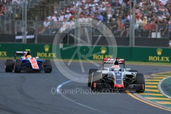 World © Octane Photographic Ltd. Haas F1 Team VF-16 – Romain Grosjean. Sunday 20th March 2016, F1 Australian GP Race, Melbourne, Albert Park, Australia. Digital Ref : 1524LB1D7067