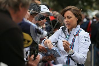 World © Octane Photographic Ltd. Claire Williams. Saturday 19th March 2016, F1 Australian GP - Melbourne Walk, Melbourne, Albert Park, Australia. Digital Ref : 1528LB1D4131