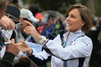 World © Octane Photographic Ltd. Claire Williams. Saturday 19th March 2016, F1 Australian GP - Melbourne Walk, Melbourne, Albert Park, Australia. Digital Ref : 1528LB1D4136