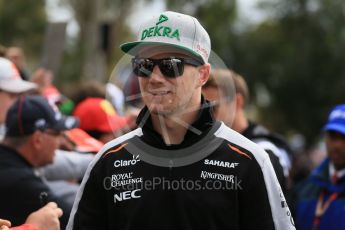 World © Octane Photographic Ltd. Sahara Force India - Nico Hulkenberg. Saturday 19th March 2016, F1 Australian GP - Melbourne Walk, Melbourne, Albert Park, Australia. Digital Ref :