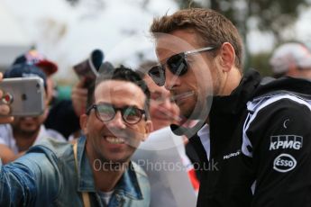 World © Octane Photographic Ltd. McLaren Honda – Jenson Button. Saturday 19th March 2016, F1 Australian GP - Melbourne Walk, Melbourne, Albert Park, Australia. Digital Ref : 1528LB1D4183