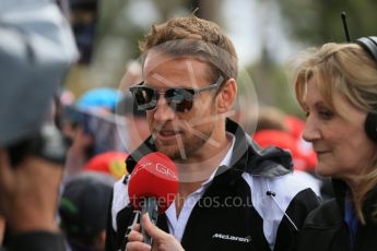 World © Octane Photographic Ltd. McLaren Honda – Jenson Button. Saturday 19th March 2016, F1 Australian GP - Melbourne Walk, Melbourne, Albert Park, Australia. Digital Ref :