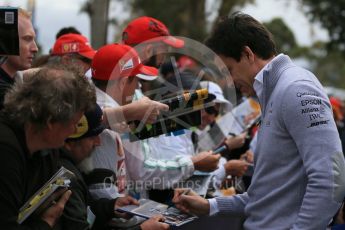 World © Octane Photographic Ltd. Toto Wolff. Saturday 19th March 2016, F1 Australian GP - Melbourne Walk, Melbourne, Albert Park, Australia. Digital Ref : 1528LB1D4224