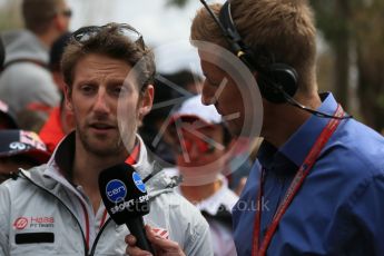 World © Octane Photographic Ltd. Haas F1 Team – Romain Grosjean. Saturday 19th March 2016, F1 Australian GP - Melbourne Walk, Melbourne, Albert Park, Australia. Digital Ref : 1528LB1D4227