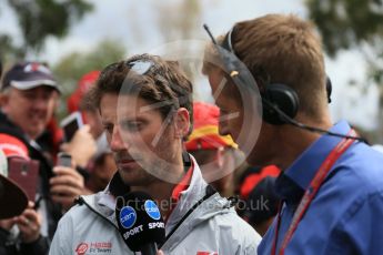 World © Octane Photographic Ltd. Haas F1 Team – Romain Grosjean. Saturday 19th March 2016, F1 Australian GP - Melbourne Walk, Melbourne, Albert Park, Australia. Digital Ref : 1528LB1D4231