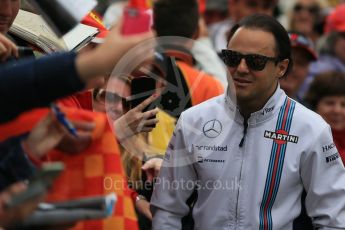 World © Octane Photographic Ltd. Williams Martini Racing, Williams Mercedes FW38 – Felipe Massa. Saturday 19th March 2016, F1 Australian GP - Melbourne Walk, Melbourne, Albert Park, Australia. Digital Ref : 1528LB1D4271