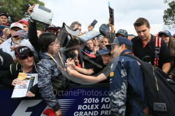 World © Octane Photographic Ltd. Red Bull Racing RB12 – Daniel Ricciardo. Saturday 19th March 2016, F1 Australian GP - Melbourne Walk, Melbourne, Albert Park, Australia. Digital Ref : 1528LB5D1530