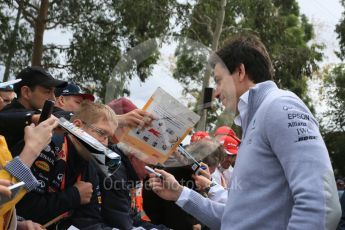 World © Octane Photographic Ltd. Toto Wolff. Saturday 19th March 2016, F1 Australian GP - Melbourne Walk, Melbourne, Albert Park, Australia. Digital Ref : 1528LB5D1551