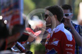 World © Octane Photographic Ltd. Scuderia Ferrari – Sebastian Vettel. Sunday 20th March 2016, F1 Australian GP - Melbourne Walk, Melbourne, Albert Park, Australia. Digital Ref : 1522LB1D5911