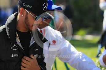 World © Octane Photographic Ltd. Mercedes AMG Petronas – Lewis Hamilton. Sunday 20th March 2016, F1 Australian GP - Melbourne Walk, Melbourne, Albert Park, Australia. Digital Ref : 1522LB1D5946